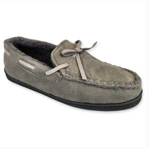 Epicstep Womens Wicked Gray Slip On Casual Moccasin Slipper- Faux Fur lined